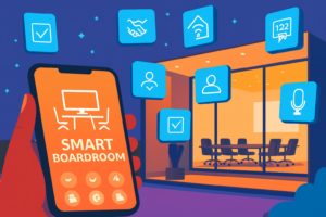 A sleek, modern boardroom